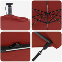 Berkfield Cantilever Banana Parasol Terracotta 249 X 249 X 250 Cm - thumbnail 8