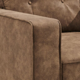 Furniturebox Uk Jasper Brown Faux Leather Armchair - thumbnail 5