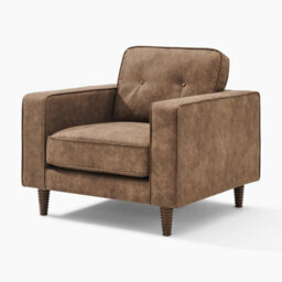 Furniturebox Uk Jasper Brown Faux Leather Armchair - thumbnail 8