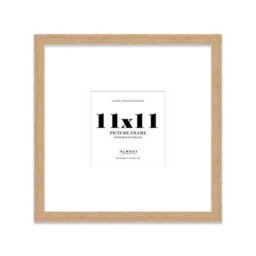 "11X11"" Oak Picture Frame - 11X11"" Square Frame With 8X8"" Mount For 11X11""/8X8"" Pictures Vintage Style Photo Display, 1 Pack" - thumbnail 1
