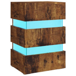 Berkfield Led Bedside Cabinet Smoked Oak 45X35X67 Cm Engineered Wood - thumbnail 2