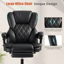 Black Office Desk Chair High Back Adjustable Height Ergonomic Swivel Computer Chair - thumbnail 5