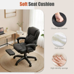 Black Office Desk Chair High Back Adjustable Height Ergonomic Swivel Computer Chair - thumbnail 4