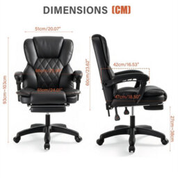 Black Office Desk Chair High Back Adjustable Height Ergonomic Swivel Computer Chair - thumbnail 2