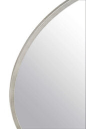 Orsina Large Antique Silver Round Wall Mirror, Decorative Mirror With Metallic Frame, 100Cm Round Statement Mirror - thumbnail 2