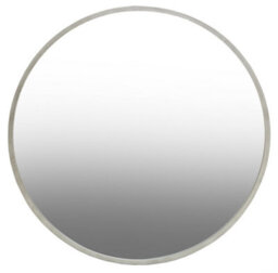 Orsina Large Antique Silver Round Wall Mirror, Decorative Mirror With Metallic Frame, 100Cm Round Statement Mirror - thumbnail 1