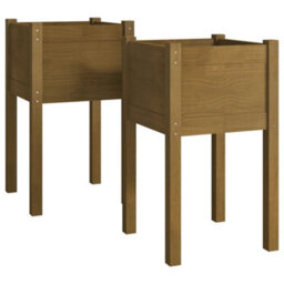 Berkfield Garden Planters 2 Pcs Honey Brown 40X40X70 Cm Solid Pinewood - thumbnail 2
