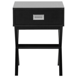Beliani 1 Drawer Bedside Table Monroe Black - thumbnail 5