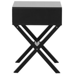 Beliani 1 Drawer Bedside Table Monroe Black - thumbnail 7