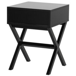 Beliani 1 Drawer Bedside Table Monroe Black - thumbnail 6