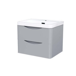 Nes Home 600mm Matte Grey Wall Hung Basin Vanity Cabinet Storage Furniture - thumbnail 7