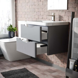 Nes Home 600mm Matte Grey Wall Hung Basin Vanity Cabinet Storage Furniture - thumbnail 5