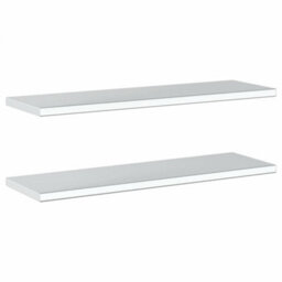 Berkfield Wall Shelves 2 Pcs 100X30X3 Cm Silver Stainless Steel - thumbnail 7