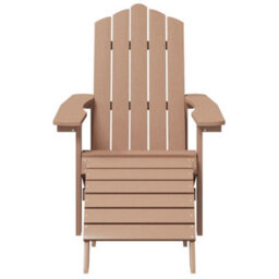 Berkfield Garden Adirondack Chairs 2 Pcs With Footstools Hdpe Brown - thumbnail 4