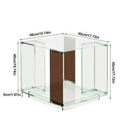 Fativo 45Cmw Green Acrylic Square 2-Tier Acrylic Side Table With Shelf For Record Player Nightstand & Small Spaces. - thumbnail 2