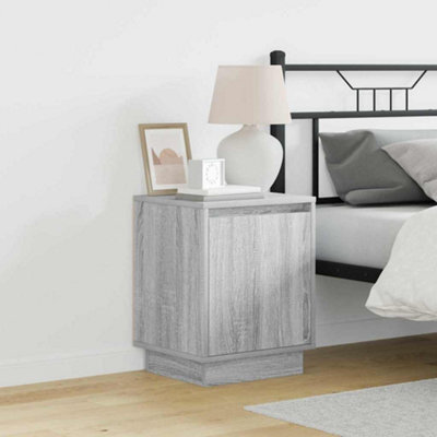 Berkfield Bedside Cabinets With Led Lights 2 Pcs Grey Sonoma 39X34,5X50 Cm - image 1