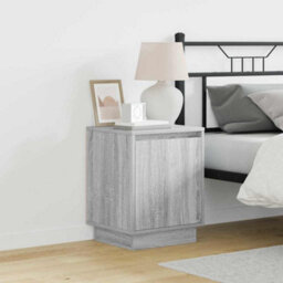 Berkfield Bedside Cabinets With Led Lights 2 Pcs Grey Sonoma 39X34,5X50 Cm - thumbnail 1