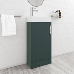 Belofay 400mm Bathroom Vanity Unit With Basin, White Ceramic Bathroom Sink With Trap And Waste, No Tap Included(New York Green) - thumbnail 7
