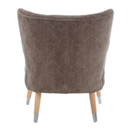 Orsina Elegant Grey Chenille Wingback Chair, Modern Grey Highback Chair, Stylish Mid-Century Armchair For Hallways - thumbnail 4
