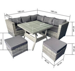 Billyoh Milan 6 Seater Rattan Corner Sofa Set - thumbnail 4
