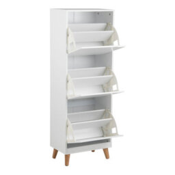 Furniture To Go Mitra Shoe Cabinet 3 Flip Down Doors In White - thumbnail 4