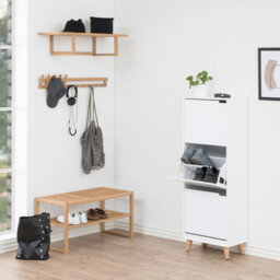 Furniture To Go Mitra Shoe Cabinet 3 Flip Down Doors In White - thumbnail 5