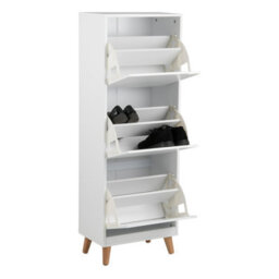 Furniture To Go Mitra Shoe Cabinet 3 Flip Down Doors In White - thumbnail 6