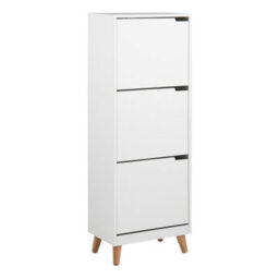 Furniture To Go Mitra Shoe Cabinet 3 Flip Down Doors In White - thumbnail 1