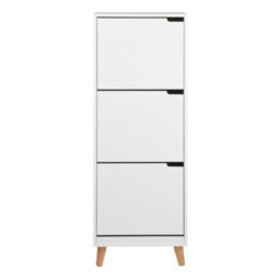Furniture To Go Mitra Shoe Cabinet 3 Flip Down Doors In White - thumbnail 2