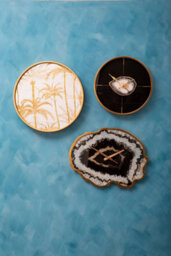 Orsina Celina Black And Gold Agate Effect Wall Clock - thumbnail 2
