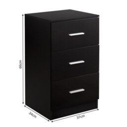 Gainoom 3-Drawer Chest Storage Cabinet Dresser Freestanding Night Stand Organizer - thumbnail 2