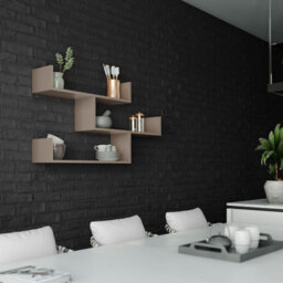Decortie Tibet Wall Shelves - Floating 3 Tier Wall Mounted Display Unit Mocha Grey - thumbnail 4