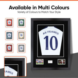 "AK Frames 77.5X58.5Cm Matte Black Shirt Frame With Black Mount -49X42.5Cm Shirt Window -5X.3.5"" Photos - 7.5X4.5Cm Name Plate" - thumbnail 6