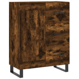 Berkfield Elegant Highboard Smoked Oak 69.5X34X180 Cm Engineered Wood - thumbnail 7