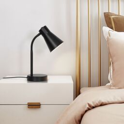 GoodHome Hetange Retro Matt Black Table Lamp - thumbnail 8