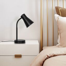 GoodHome Hetange Retro Matt Black Table Lamp - thumbnail 7