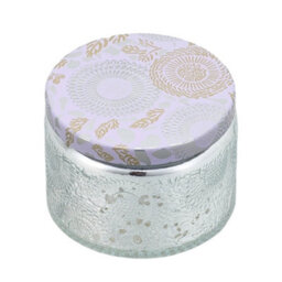 Living And Home Silver Embossed Glass Rotating Carousel Lavender Scented Candle, 10-Hour Burn - thumbnail 3