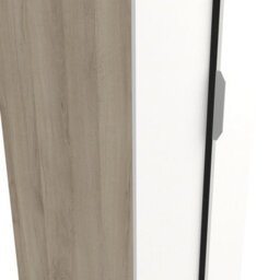 FurniComp LTD Furnicomp Chicago Matt White And Oak Effect 2 Door 80Cm Narrow Compact Wardrobe - thumbnail 4