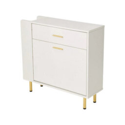 Wooden Shoe Storage With Flip Drawers Side Shelf Footwear - thumbnail 1