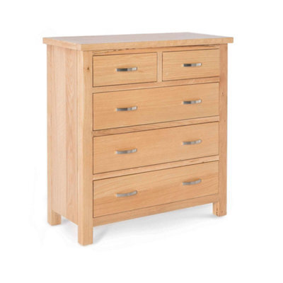 London Oak 2 Over 3 Chest Of Drawers Fully Assembled - By Roseland Furniture - image 1