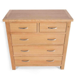 London Oak 2 Over 3 Chest Of Drawers Fully Assembled - By Roseland Furniture - thumbnail 5