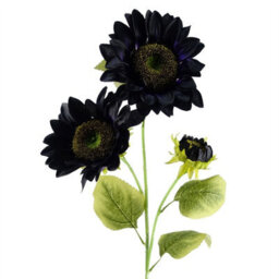 Leaf Artificial 100Cm Purple Artificial Sunflower Arrangement Glass Vase - thumbnail 4