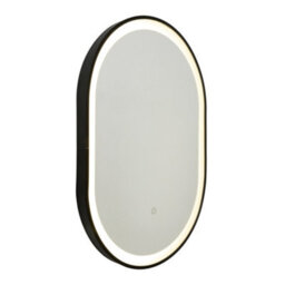 Litecraft Aves Black Led Oval Cct Bathroom Mirror With Touch Demist - thumbnail 2