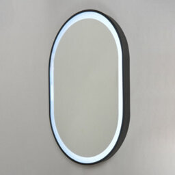 Litecraft Aves Black Led Oval Cct Bathroom Mirror With Touch Demist - thumbnail 5