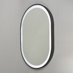 Litecraft Aves Black Led Oval Cct Bathroom Mirror With Touch Demist - thumbnail 4