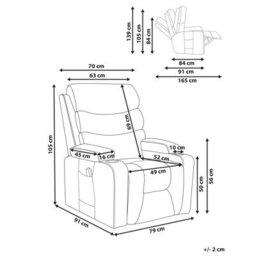 Beliani Electric Recliner Chair Eter Faux Leather Golden Brown - thumbnail 3