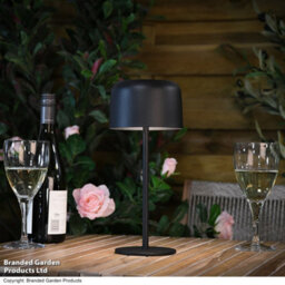 Garden Gear Solar Metal Table Touch Led Lamp, Waterproof, Usb & Solar Powered, Cordless Outdoor & Indoor Light (Black X2) - thumbnail 3