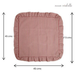 Anna Michelle Designs Striped Cotton Cushion Cover With Frill Rose Pink With Pad - thumbnail 3