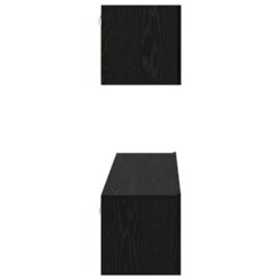 Berkfield Modern Tv Unit Set 4 Pcs Black Oak 60 X 30 X 30 Cm Engineered Wood - thumbnail 9