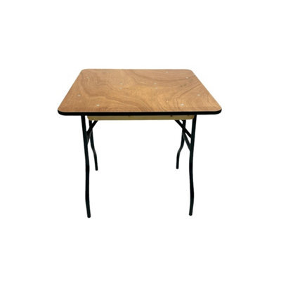 Varnished Square Wooden Tables, Folds Flat, Exhibition Tables, Table For 2, 2Ft6 - image 1